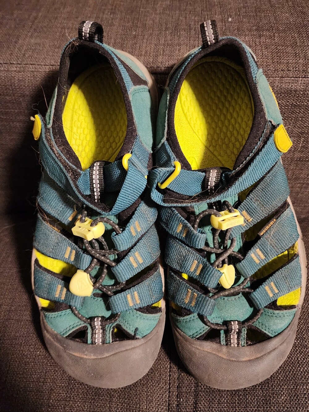 Keen Kids Teal and Yellow Hiking Sandals
